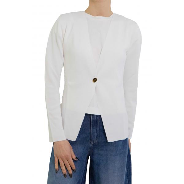 Cardigan con bottone  tinta unita 